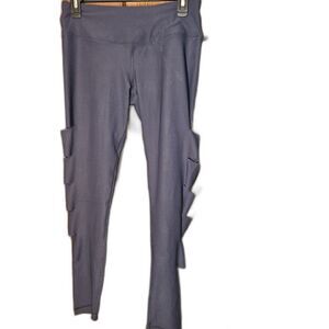 90 Degree By Reflex Medium Gunmetal Yoga Leggings| Side Cutout Compression NWT